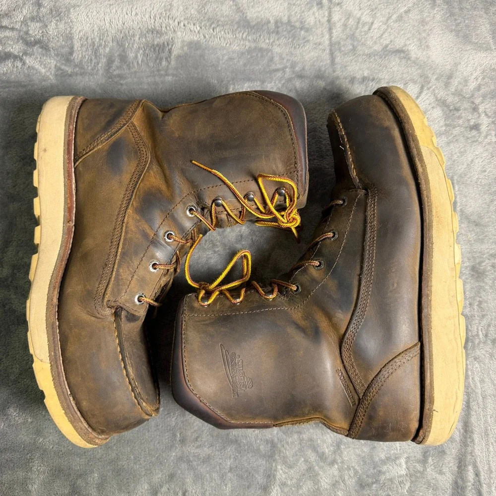 Red Wing Traction Tred Lite Mens 10 D 2442 Brown Waterproof Moc Toe Work Boots